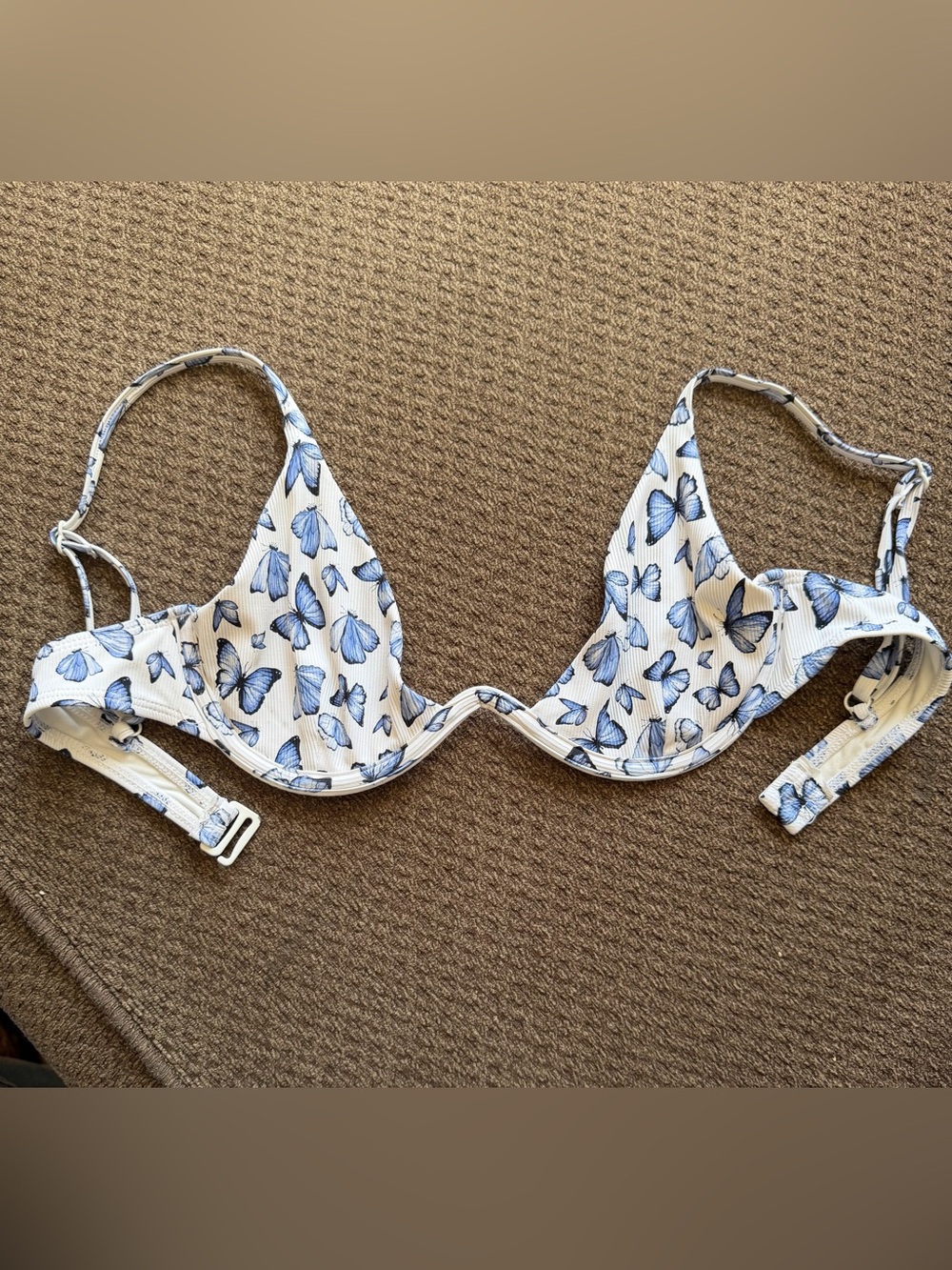 Garage Blue Butterfly Underwire Bikini Top | Coquette Y2K Swim | XS
